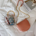 2022 Модные розовые конфеты Прозрачные женские пляжные желе с железопроницаемыми женскими наборами сумочки